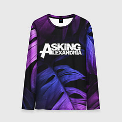 Мужской лонгслив Asking Alexandria neon monstera