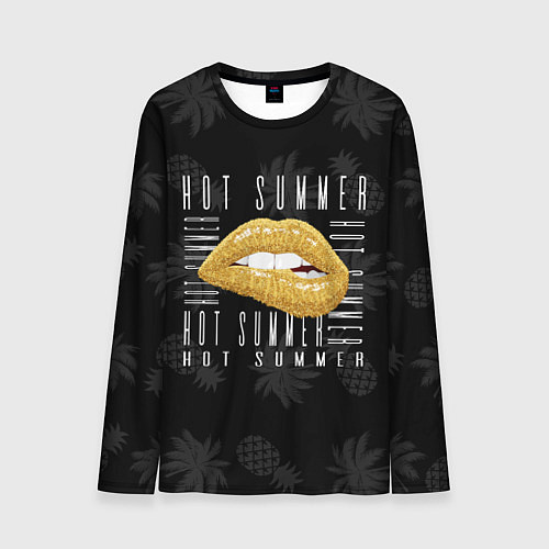 Мужской лонгслив Губы и ананасы / 3D-принт – фото 1