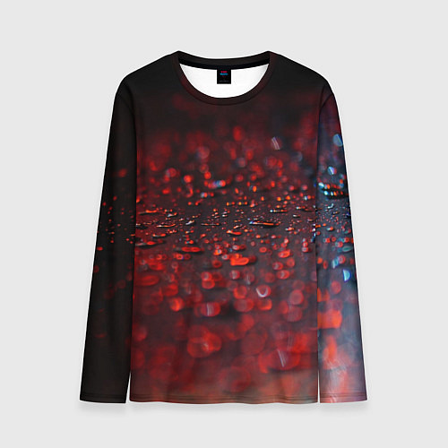 Мужской лонгслив Капли алого дождя / 3D-принт – фото 1