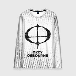 Мужской лонгслив Ozzy Osbourne с потертостями на светлом фоне