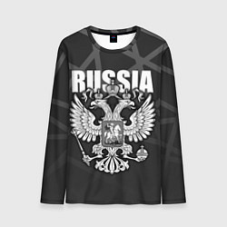 Лонгслив мужской Russia - герб РФ, цвет: 3D-принт