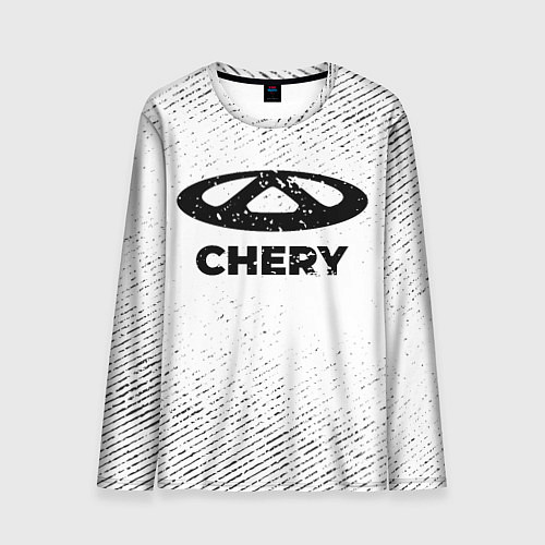 Мужской лонгслив Chery с потертостями на светлом фоне / 3D-принт – фото 1