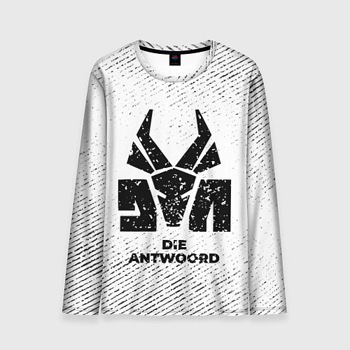 Мужской лонгслив Die Antwoord с потертостями на светлом фоне / 3D-принт – фото 1