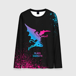 Мужской лонгслив Black Sabbath - neon gradient