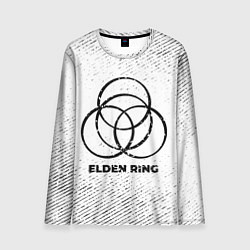 Мужской лонгслив Elden Ring с потертостями на светлом фоне