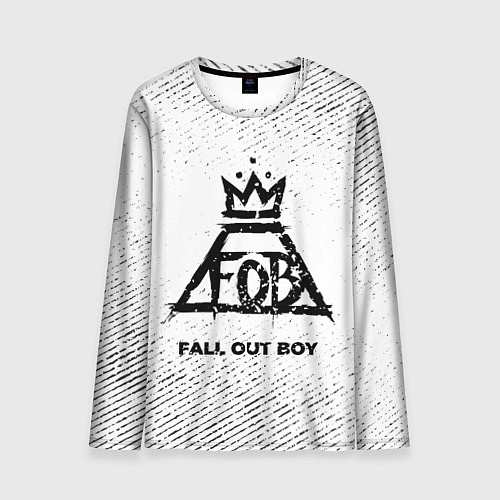 Мужской лонгслив Fall Out Boy с потертостями на светлом фоне / 3D-принт – фото 1