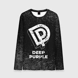 Лонгслив мужской Deep Purple с потертостями на темном фоне, цвет: 3D-принт