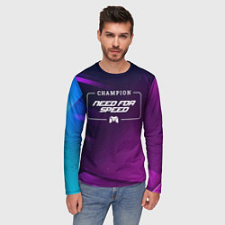 Лонгслив мужской Need for Speed gaming champion: рамка с лого и джо, цвет: 3D-принт — фото 2