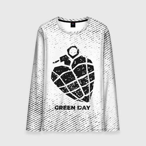 Мужской лонгслив Green Day с потертостями на светлом фоне / 3D-принт – фото 1