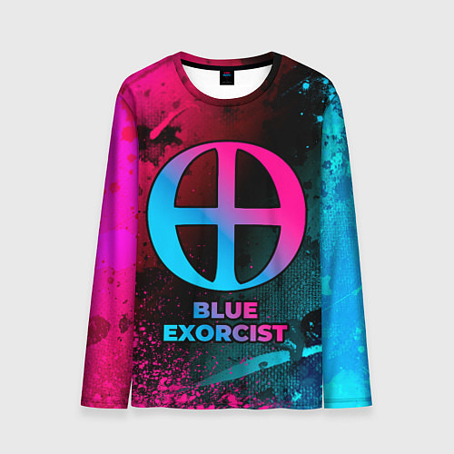 Мужской лонгслив Blue Exorcist - neon gradient / 3D-принт – фото 1