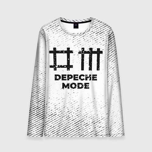 Мужской лонгслив Depeche Mode с потертостями на светлом фоне / 3D-принт – фото 1