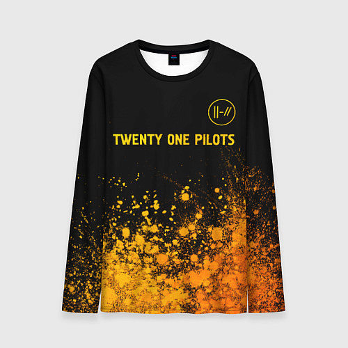 Мужской лонгслив Twenty One Pilots - gold gradient: символ сверху / 3D-принт – фото 1