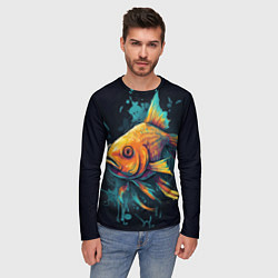 Лонгслив мужской Золотая рыбка: арт нейросети, цвет: 3D-принт — фото 2