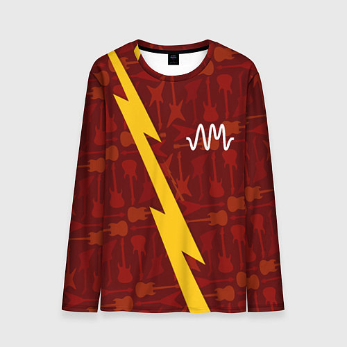 Мужской лонгслив Arctic Monkeys гитары и молния / 3D-принт – фото 1