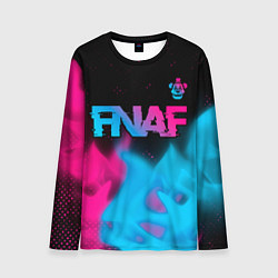Лонгслив мужской FNAF - neon gradient: символ сверху, цвет: 3D-принт
