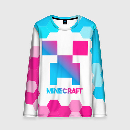 Мужской лонгслив Minecraft neon gradient style / 3D-принт – фото 1
