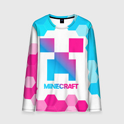 Мужской лонгслив Minecraft neon gradient style