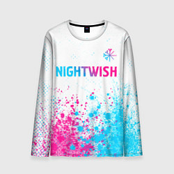 Мужской лонгслив Nightwish neon gradient style: символ сверху