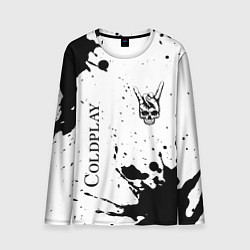 Лонгслив мужской Coldplay и рок символ на светлом фоне, цвет: 3D-принт