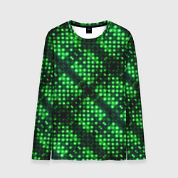 Лонгслив мужской Яркие зеленые точки, цвет: 3D-принт