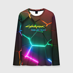 Мужской лонгслив Cyberpunk 2077 phantom liberty logo neon