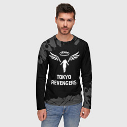 Лонгслив мужской Tokyo Revengers glitch на темном фоне, цвет: 3D-принт — фото 2