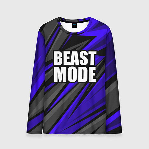 Мужской лонгслив Beast mode - синяя униформа / 3D-принт – фото 1