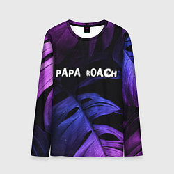 Мужской лонгслив Papa Roach neon monstera