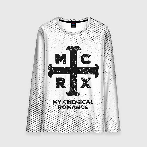 Мужской лонгслив My Chemical Romance с потертостями на светлом фоне / 3D-принт – фото 1