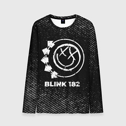 Мужской лонгслив Blink 182 с потертостями на темном фоне