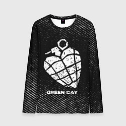 Мужской лонгслив Green Day с потертостями на темном фоне