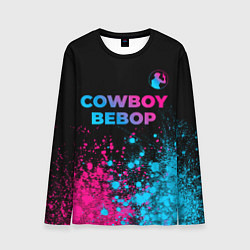 Мужской лонгслив Cowboy Bebop - neon gradient: символ сверху