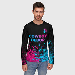 Лонгслив мужской Cowboy Bebop - neon gradient: символ сверху, цвет: 3D-принт — фото 2
