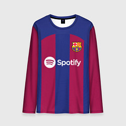 Лонгслив мужской ФК Барселона форма 2324 домашняя, цвет: 3D-принт
