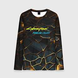 Мужской лонгслив Cyberpunk 2077 phantom liberty gold abstract