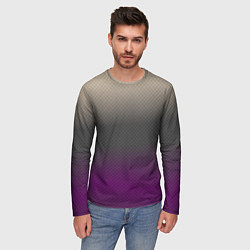 Лонгслив мужской Фиолетовый и серый дым - Хуф и Ся, цвет: 3D-принт — фото 2