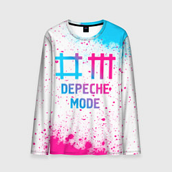 Мужской лонгслив Depeche Mode neon gradient style