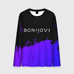 Мужской лонгслив Bon Jovi purple grunge