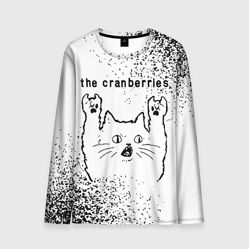 Мужской лонгслив The Cranberries рок кот на светлом фоне / 3D-принт – фото 1