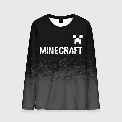 Мужской лонгслив Minecraft glitch на темном фоне: символ сверху / 3D-принт – фото 1