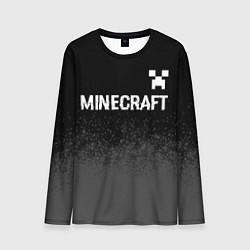 Лонгслив мужской Minecraft glitch на темном фоне: символ сверху, цвет: 3D-принт