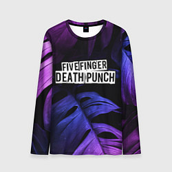 Лонгслив мужской Five Finger Death Punch neon monstera, цвет: 3D-принт