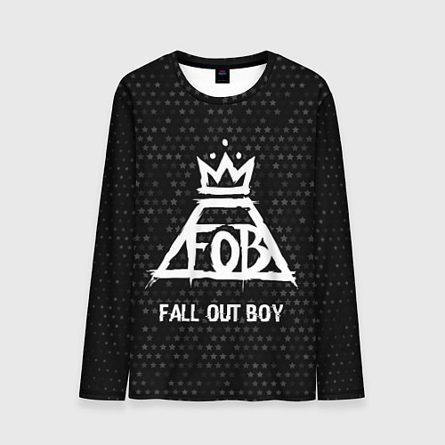 Мужской лонгслив Fall Out Boy glitch на темном фоне / 3D-принт – фото 1