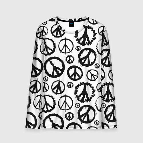 Мужской лонгслив Many peace logo / 3D-принт – фото 1