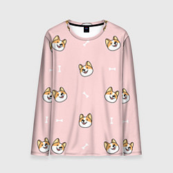 Мужской лонгслив Pink corgi