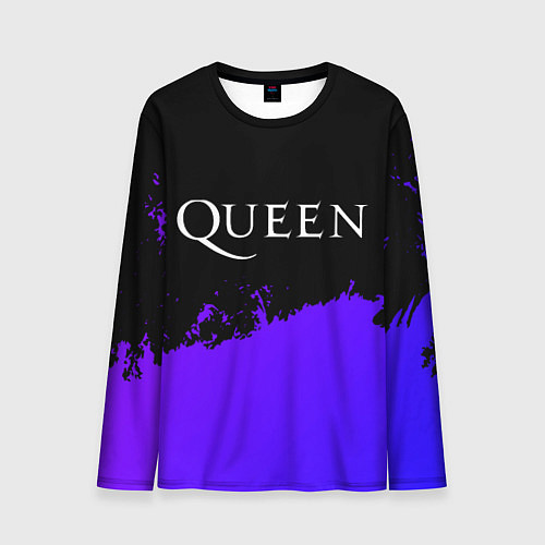Мужской лонгслив Queen purple grunge / 3D-принт – фото 1