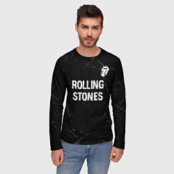 Лонгслив мужской Rolling Stones glitch на темном фоне: символ сверх, цвет: 3D-принт — фото 2