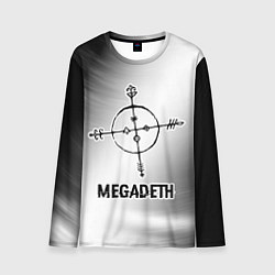 Мужской лонгслив Megadeth glitch на светлом фоне