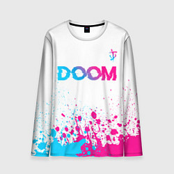 Лонгслив мужской Doom neon gradient style: символ сверху, цвет: 3D-принт