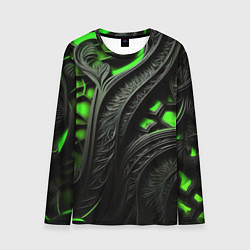 Мужской лонгслив Green black abstract